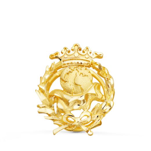18K Insignia Oro Amarillo Geografia 17 X 14 Mm