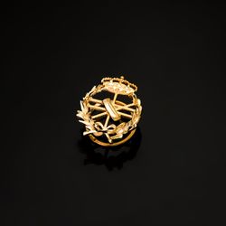 18K Insignia Oro Amarillo Informatica 18 X 15 Mm