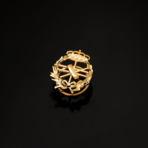 18K Insignia Oro Amarillo Informatica 18 X 15 Mm