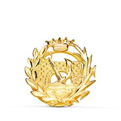 18K Insignia Oro Amarillo Ingenieria Civil E Ingeniero De Caminos Canales Y Puertos 15 X 15 Mm