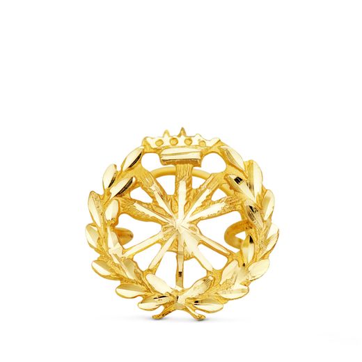 18K Insignia Oro Amarillo Ingeniero Agronomo. 15 X 15 Mm