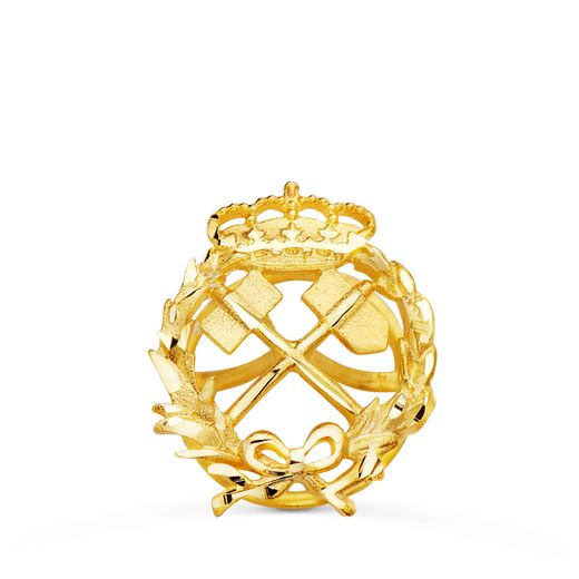 18K Insignia Oro Amarillo Ingeniero De Minas 17 X 14 Mm