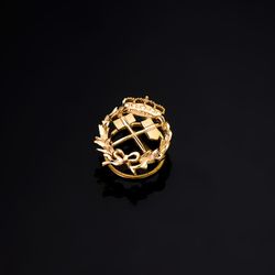 18K Insignia Oro Amarillo Ingeniero De Minas 17 X 14 Mm