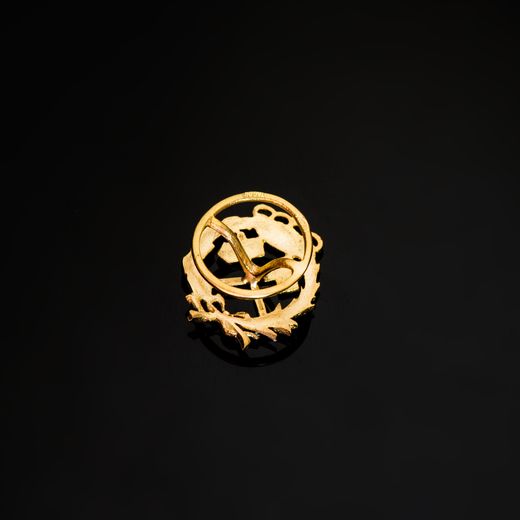 18K Insignia Oro Amarillo Ingeniero De Minas 17 X 14 Mm