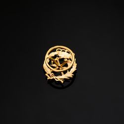 18K Insignia Oro Amarillo Ingeniero De Montes 17 X 14 Mm