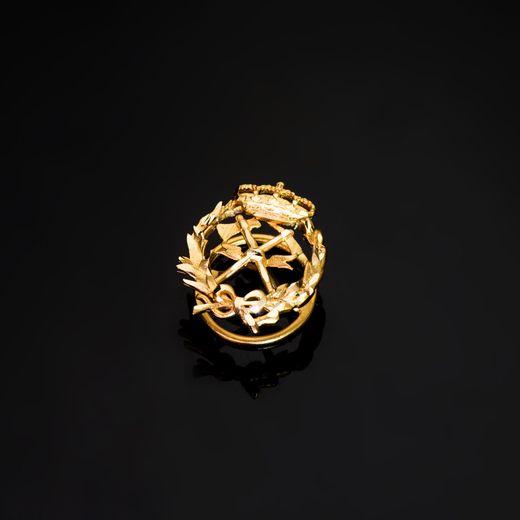 18K Insignia Oro Amarillo Ingeniero De Montes 17 X 14 Mm