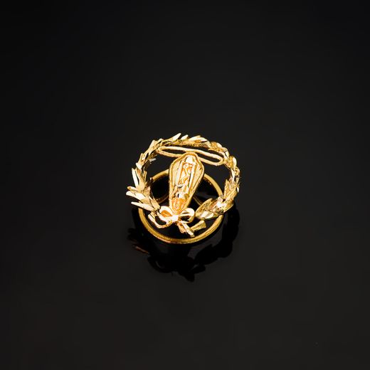 18K Insignia Oro Amarillo Ingeniero Electronico 16 X 14 Mm