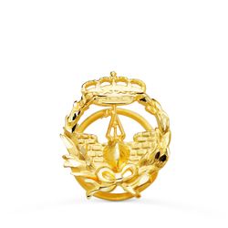 18K Insignia Oro Amarillo Ingeniero Naval 17 X 14 Mm