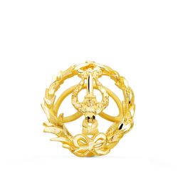 18K Insignia Oro Amarillo Musico 16 X 14 Mm