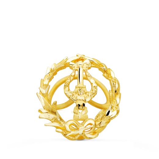 18K Insignia Oro Amarillo Musico 16 X 14 Mm