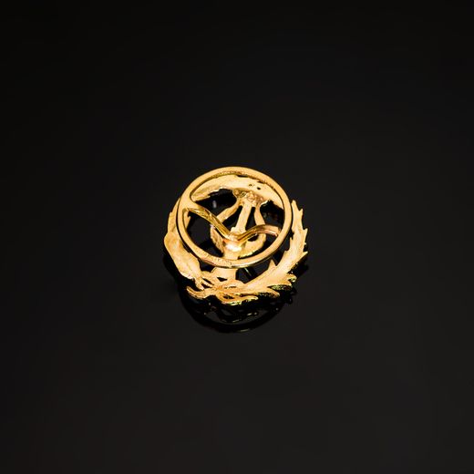 18K Insignia Oro Amarillo Musico 16 X 14 Mm