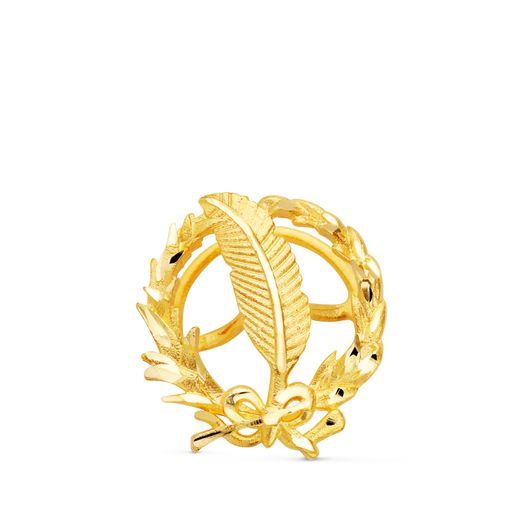 18K Insignia Oro Amarillo Periodismo 17 X 14 Mm