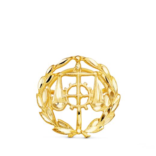 18K Insignia Oro Amarillo Relaciones Laborales (Graduado Social) 16 X 16 Mm