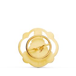 18K Insignia Solapa Oro Amarillo Virgen Del Rocio Tallada 20X20 Mm