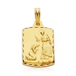 18K Medalla Oro Amarillo Bendicion De San Francisco De Asis 20X14 Mm
