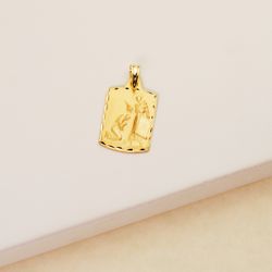 18K Medalla Oro Amarillo Bendicion De San Francisco De Asis 20X14 Mm