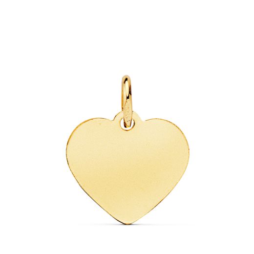 18K Medalla Oro Amarillo Corazon Angelito Burlon Esmalte Azul 14 Mm