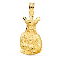 18K Medalla Oro Amarillo Cristo Cautivo Silueta 28X16 Mm