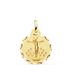 18K Medalla Oro Amarillo Cristo De La Laguna 20 Mm