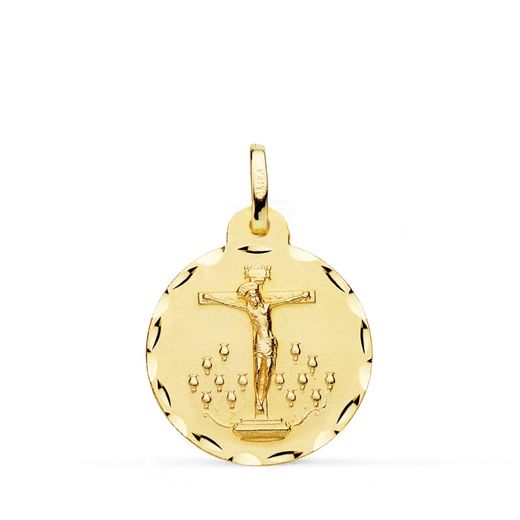 18K Medalla Oro Amarillo Cristo De La Laguna 20 Mm
