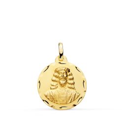 18K Medalla Oro Amarillo Cristo Medinaceli Talladad 18 Mm