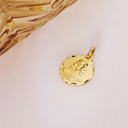 18K Medalla Oro Amarillo Cristo Medinaceli Talladad 18 Mm