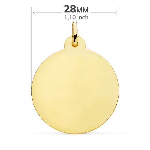 18K Medalla Oro Amarillo Cristo Sagrado Corazon De Jesus Bisel 28 Mm