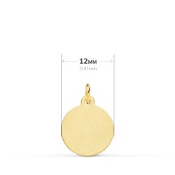 18K Medalla Oro Amarillo Cristo Sagrado Corazon Jesus Bisel 12 Mm