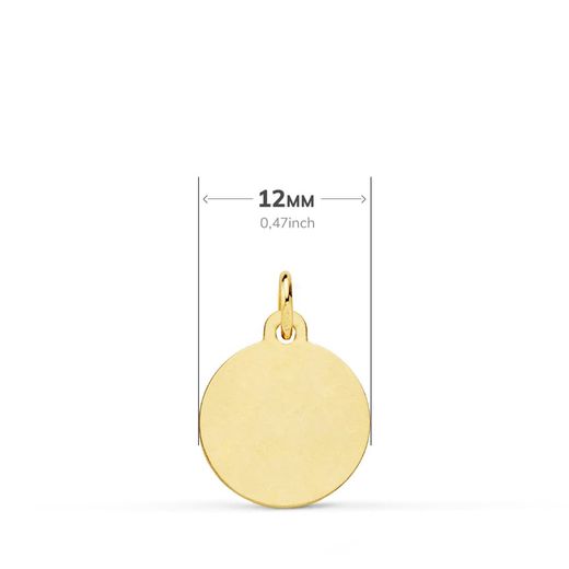 18K Medalla Oro Amarillo Cristo Sagrado Corazon Jesus Bisel 12 Mm