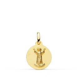 18K Medalla Oro Amarillo Divino Niño Lisa 14 Mm