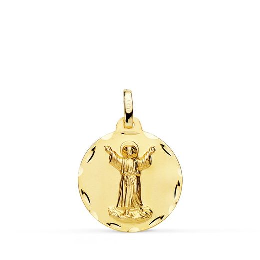 18K Medalla Oro Amarillo Divino Niño Tallada Oro Amarilo18 Mm