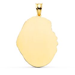 18K Medalla Oro Amarillo Esperanza De Triana Silueta Tallada 35X28 Mm