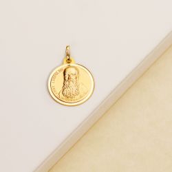 18K Medalla Oro Amarillo Fray Leopoldo Bisel 18 Mm