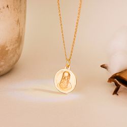 18K Medalla Oro Amarillo Fray Leopoldo Bisel 18 Mm