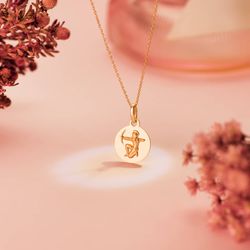 18K Medalla Oro Amarillo Horoscopo Oro Amarillo Oro Amarillo Sagitario Matizada 13 Mm