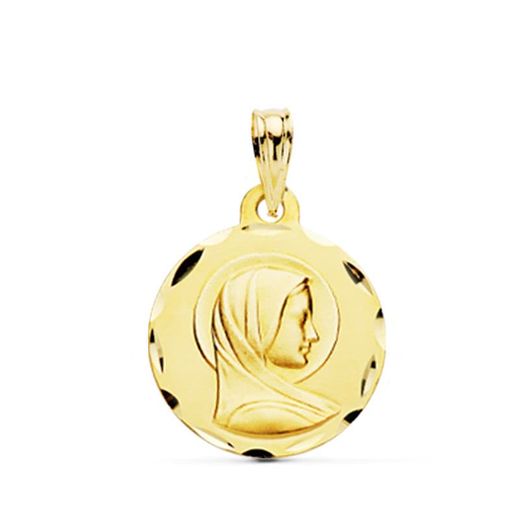 18K Medalla Oro Amarillo Maria Francesa 16 Mm