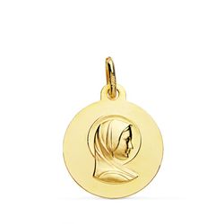 18K Medalla Oro Amarillo Maria Francesa 16Mm