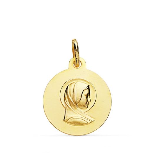 18K Medalla Oro Amarillo Maria Francesa 16Mm