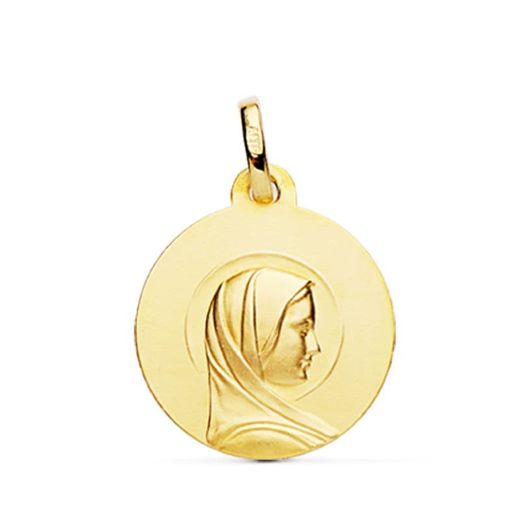 18K Medalla Oro Amarillo Maria Francesa 18 Mm