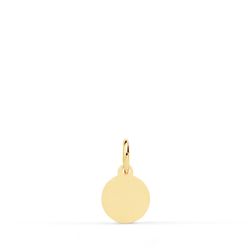 18K Medalla Oro Amarillo Mini Virgen Del Mar Bordes Tallados 8 Mm