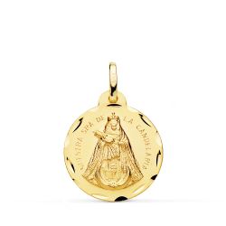 18K Medalla Oro Amarillo Nuestra Señora De La Candelaria 20 Mm