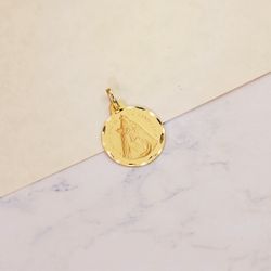 18K Medalla Oro Amarillo Nuestra Señora De La Candelaria 20 Mm