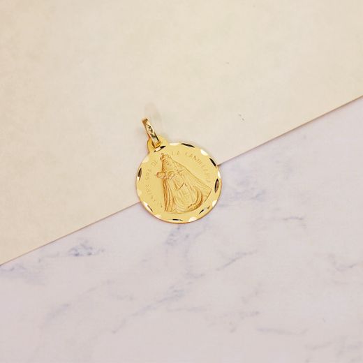 18K Medalla Oro Amarillo Nuestra Señora De La Candelaria 20 Mm