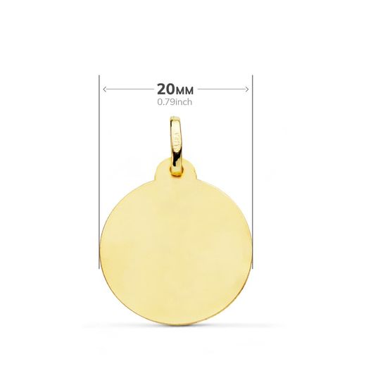 18K Medalla Oro Amarillo San Cristobal Bisel 20 Mm
