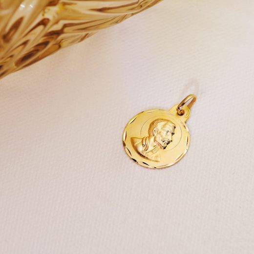 18K Medalla Oro Amarillo San Francisco Javier Tallada 18 Mm