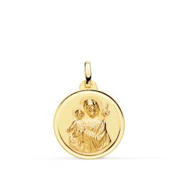 18K Medalla Oro Amarillo San Jose Bisel 18 Mm