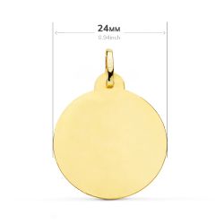 18K Medalla Oro Amarillo San Jose Bisel 24 Mm