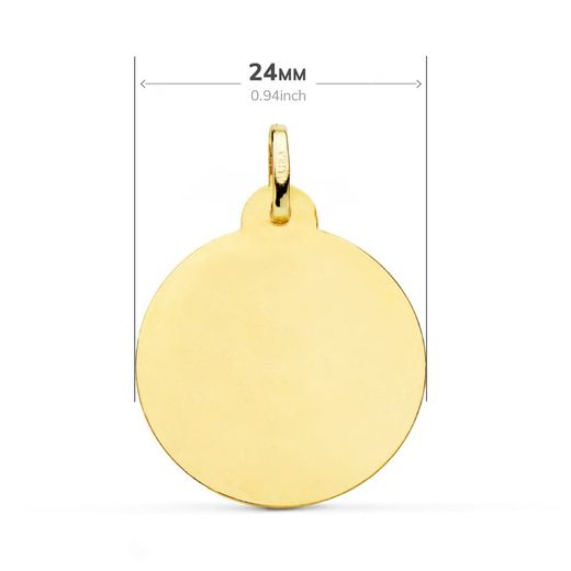18K Medalla Oro Amarillo San Jose Bisel 24 Mm