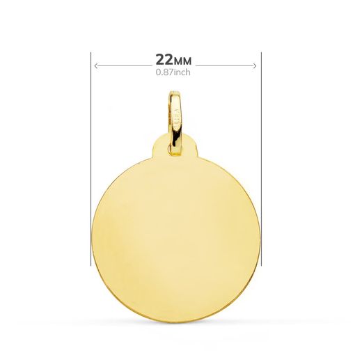 18K Medalla Oro Amarillo San Jose Tallada 22 Mm