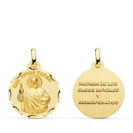 18K Medalla Oro Amarillo San Judas Tadeo 20 Mm